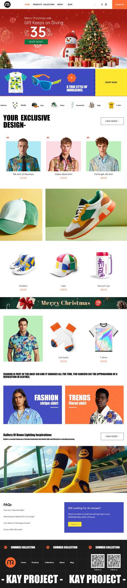 B2C-个性外贸服饰潮牌官网自适应网站模板