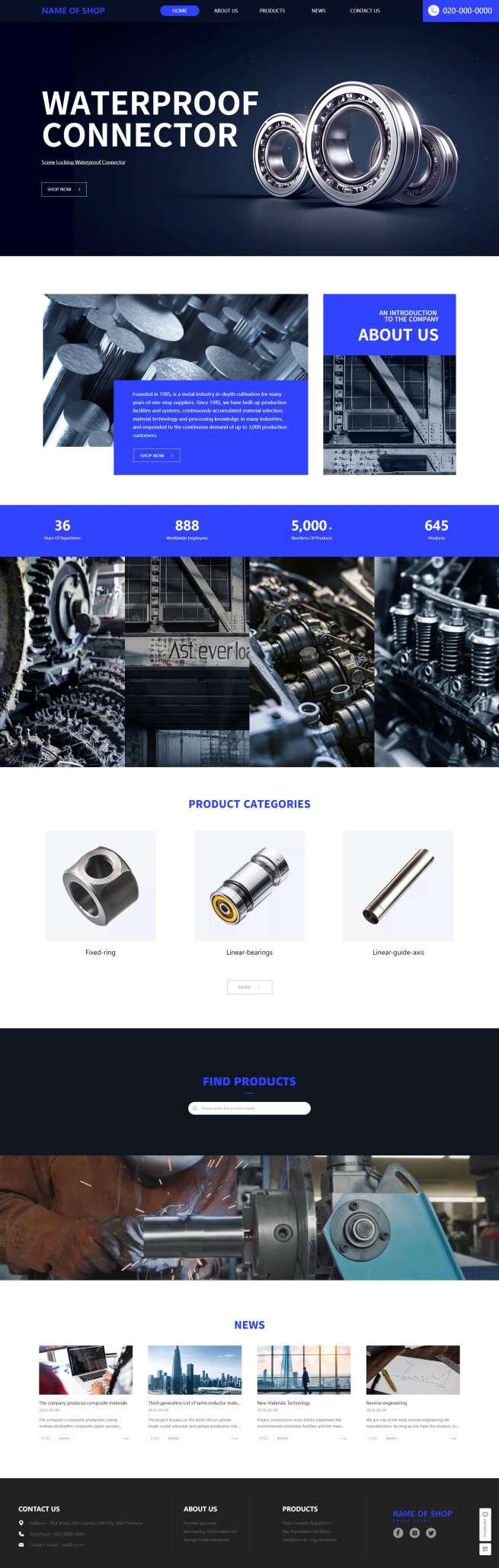专业外贸配件材料企业网站模板