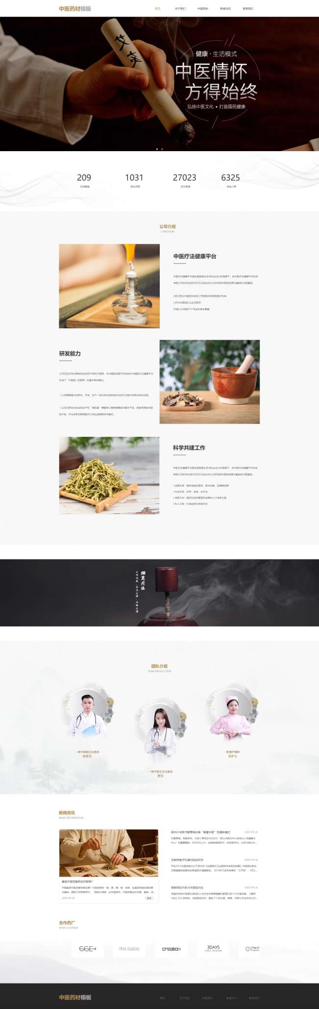 大气中医药材模块网站模板