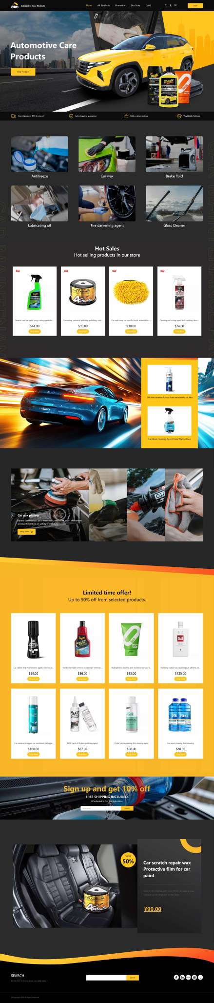 B2C-精选外贸汽车护理产品网站模板