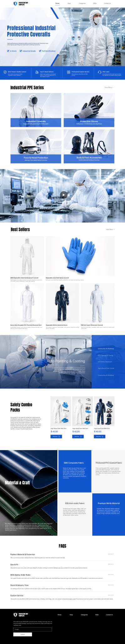 B2C-优质防护服防护用品网站模板