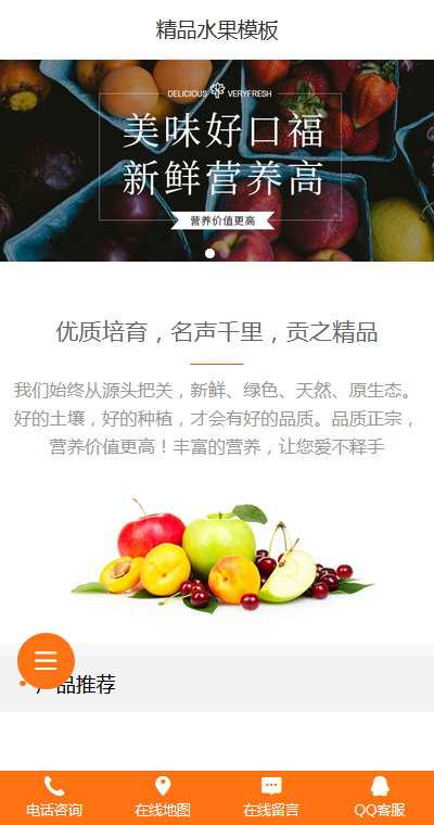 精选新鲜蔬果手机网站模板