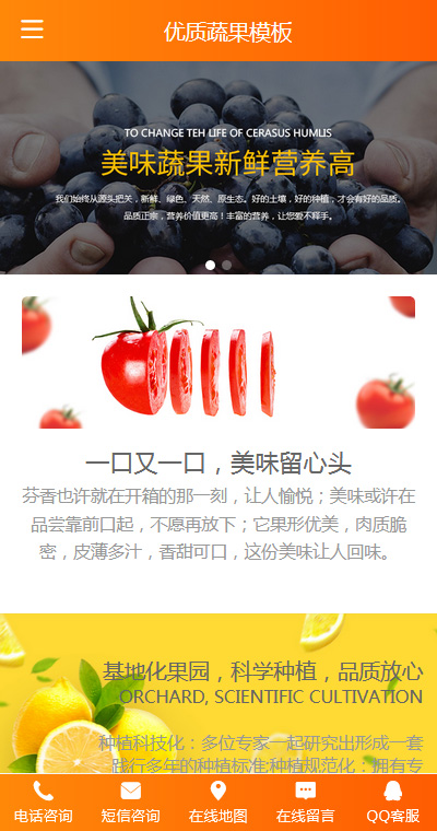 原创生鲜水果手机网站模板