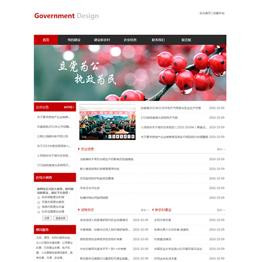 精选政府部门信息网网站模板