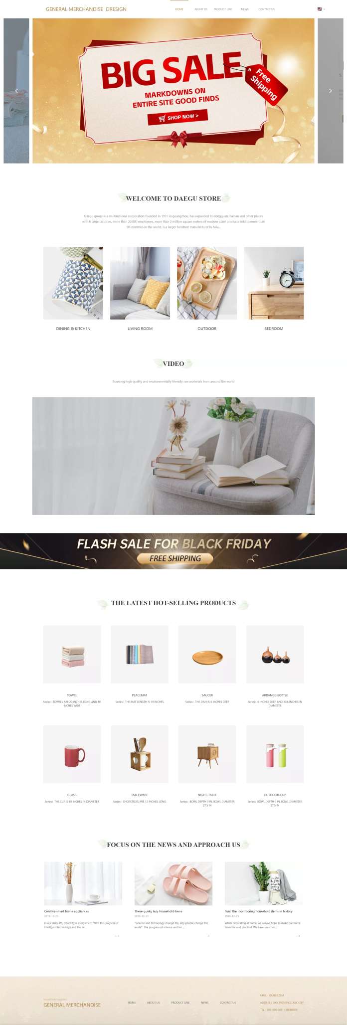 B2C-精品外贸家具官网自适应网站模板