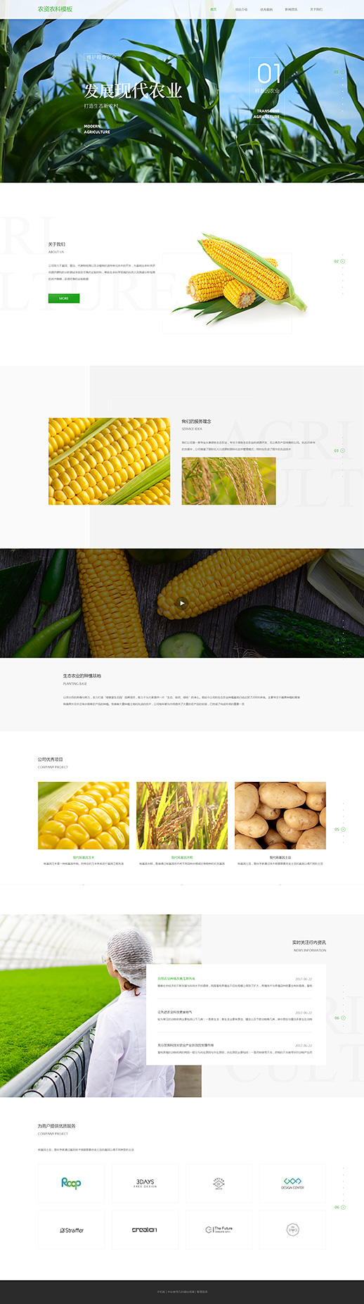 绿色现代农业自适应网站模板