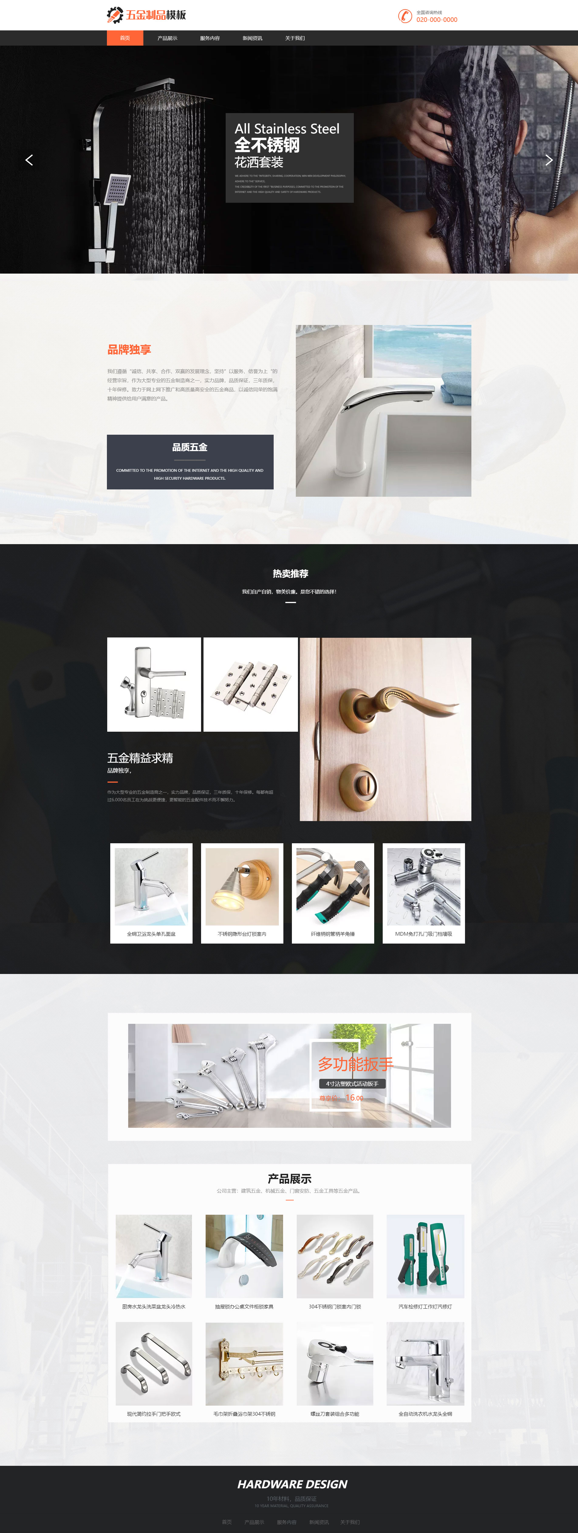 漂亮五金門(mén)扳手企業(yè)模板