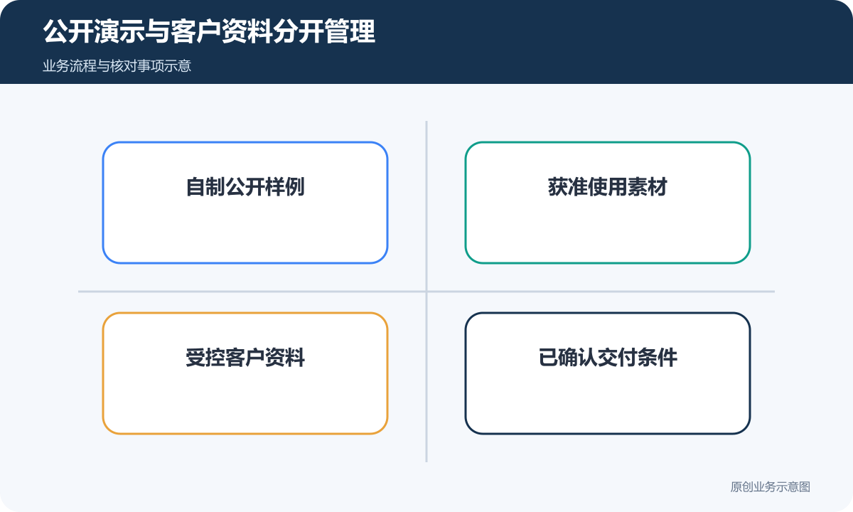 人工智能网站演示区分公开样例、客户资料与实际交付