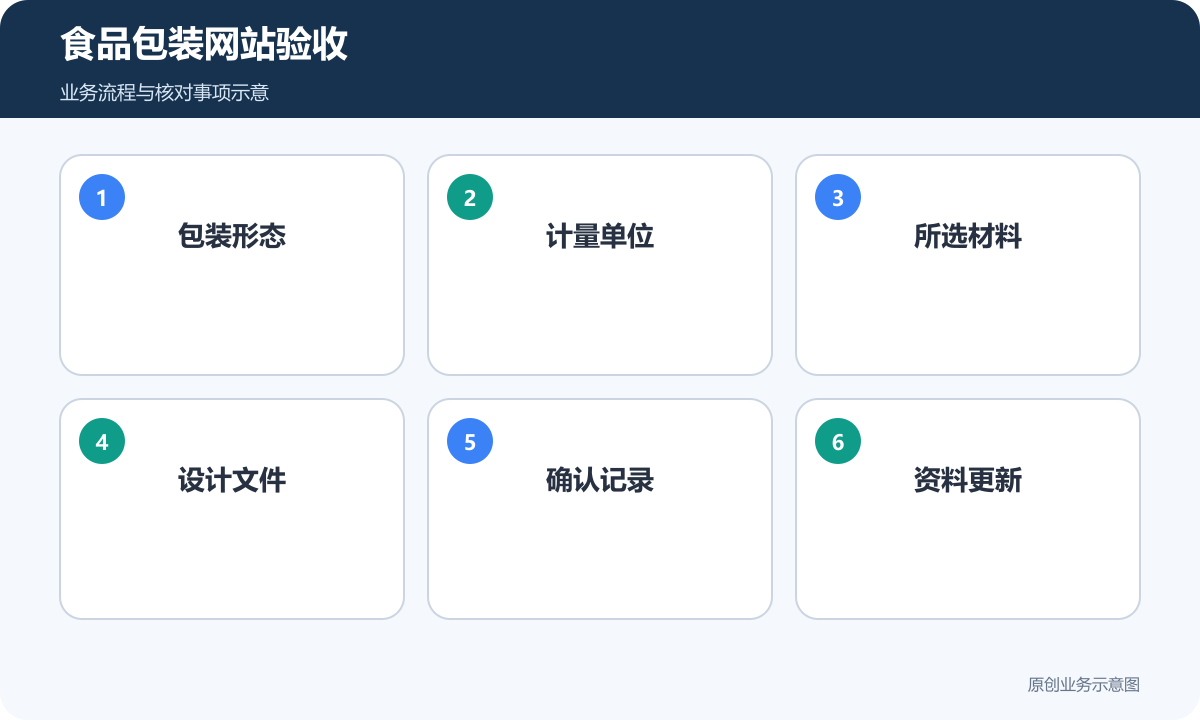 食品包装网站验收检查形态、计量、设计文件与资料维护