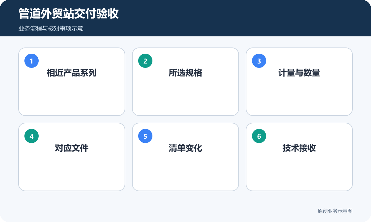 管道外贸站验收检查系列、规格、清单和文件更新