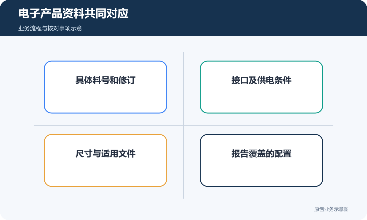 电子资料共同对应料号、修订、接口、文件和报告范围