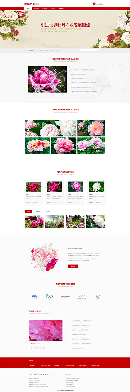 牡丹花种植苗圃网站模板