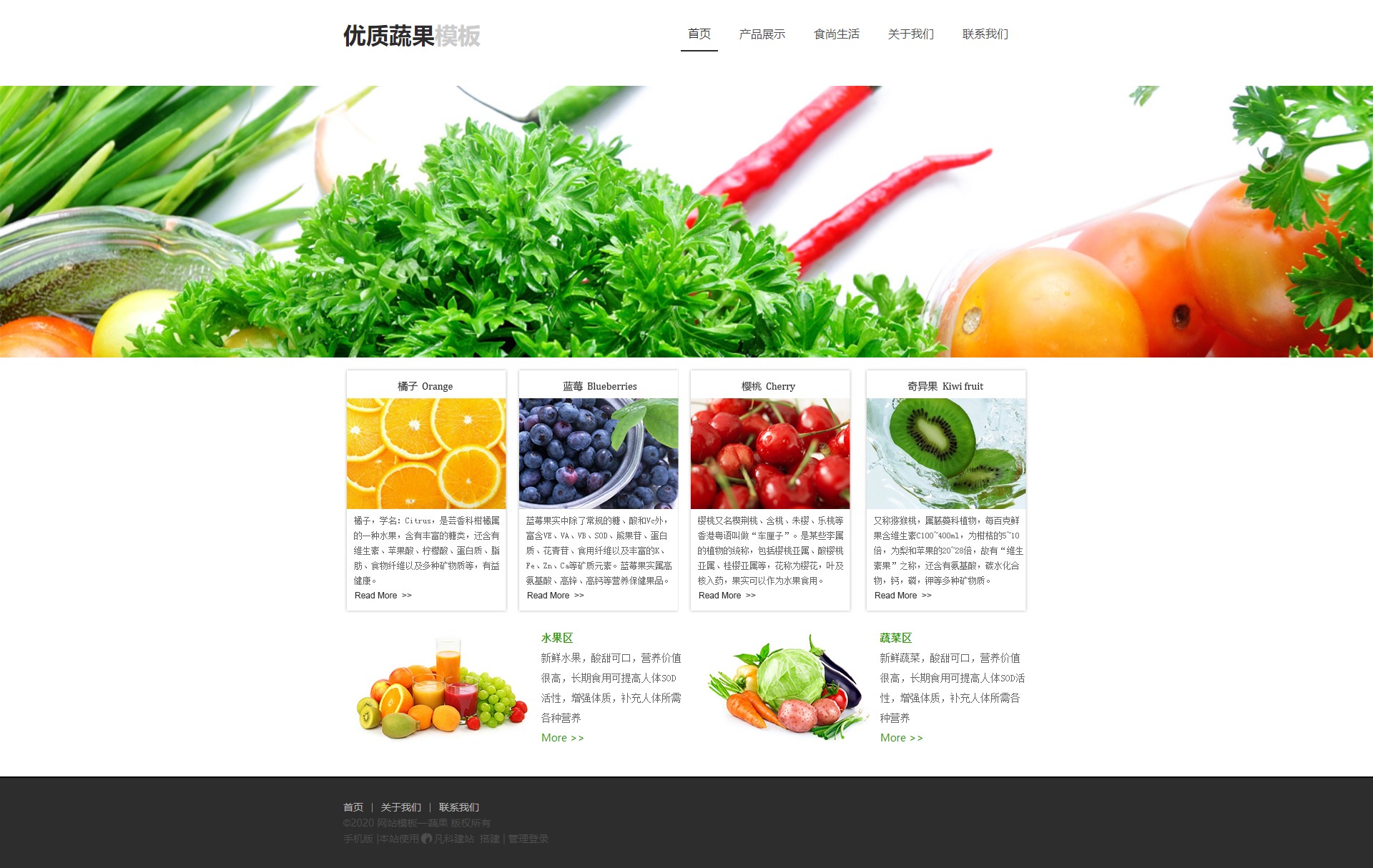 简约红萝卜蔬菜免费网站模板