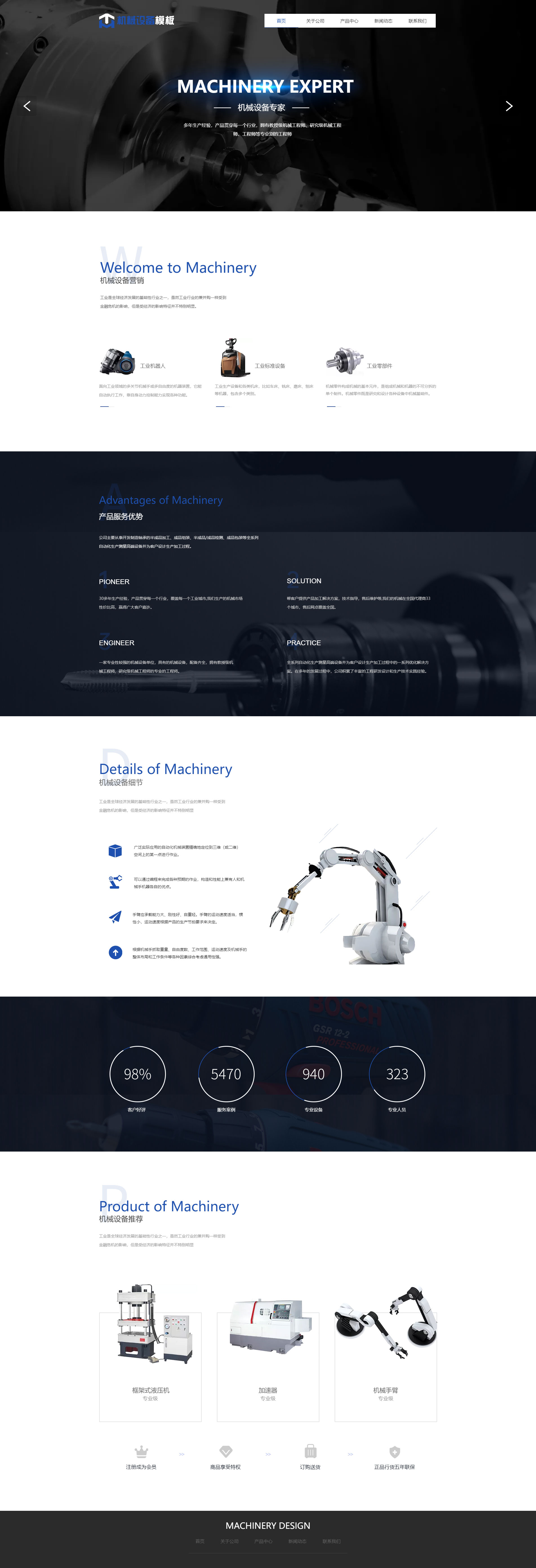 专业数控机械臂免费网站模板