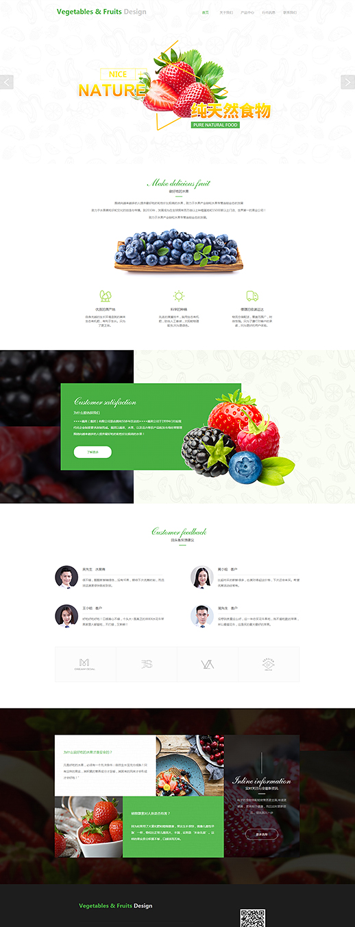 个性水果蔬菜食材网站模板