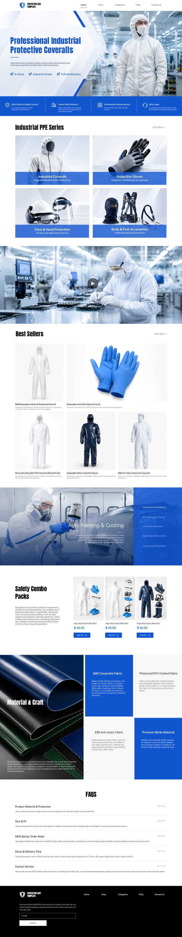 B2C-优质防护服防护用品网站模板