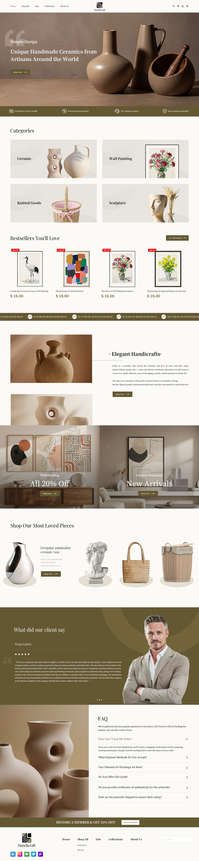 外贸工艺品网站模板