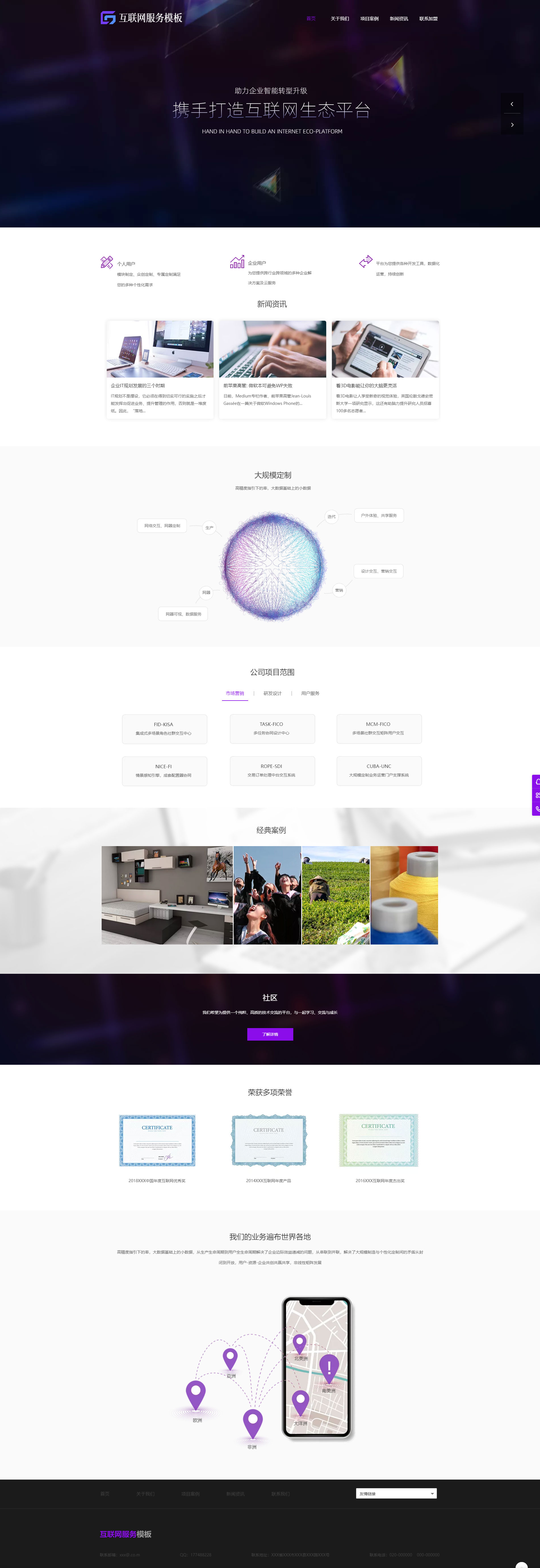 高端物联网交互系统网站模板