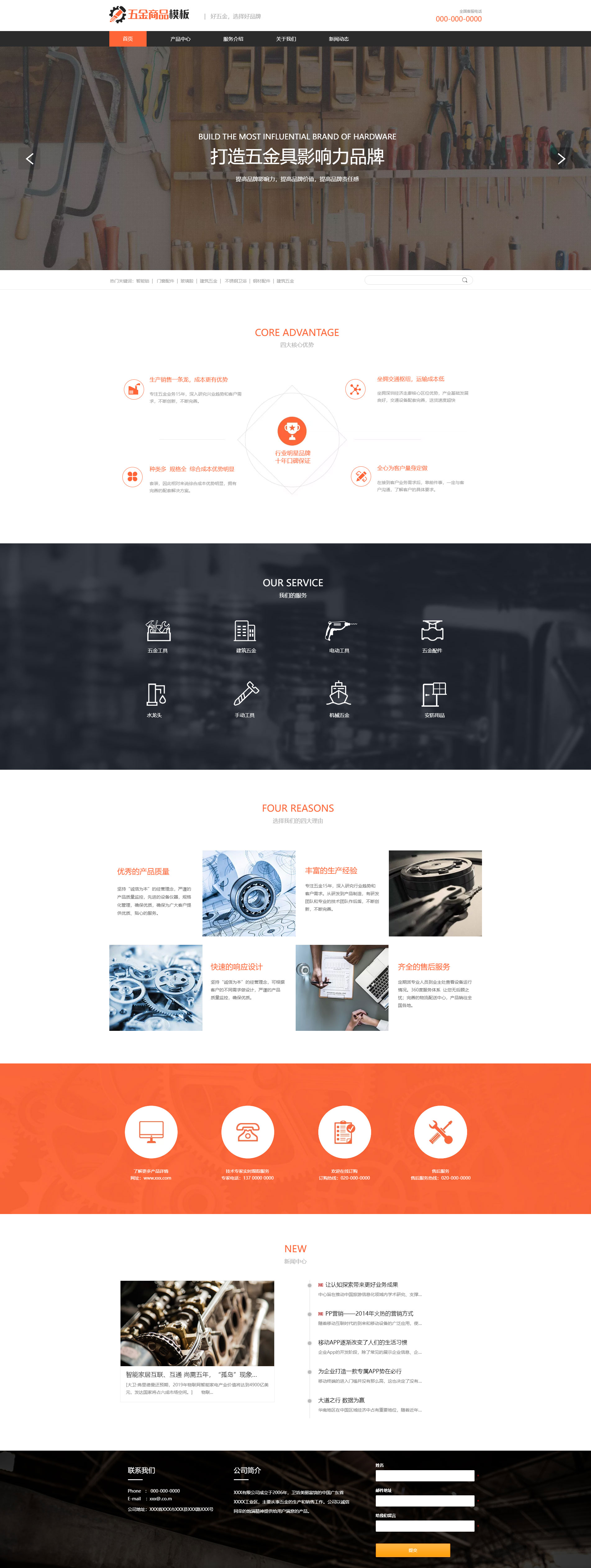 精选建筑五金商品企业模板