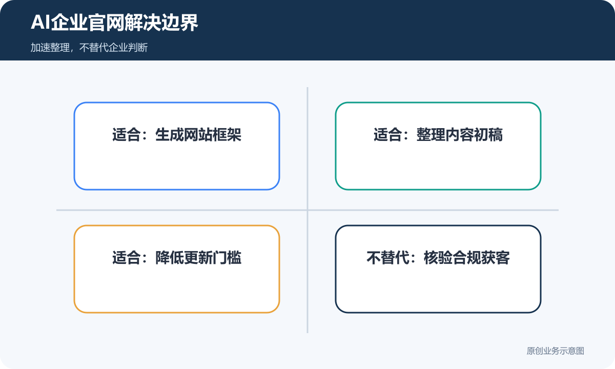 AI企业官网在框架内容更新和事实合规方面的能力边界