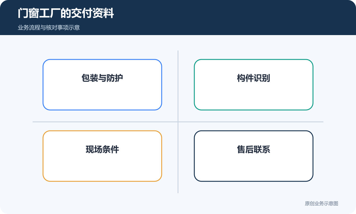 门窗工厂交付资料连接包装、构件识别和售后联系